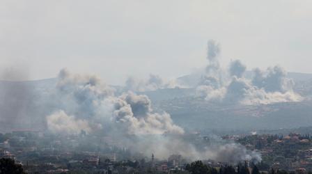 Video thumbnail: PBS News Hour Israeli strikes on Lebanon kill nearly 500